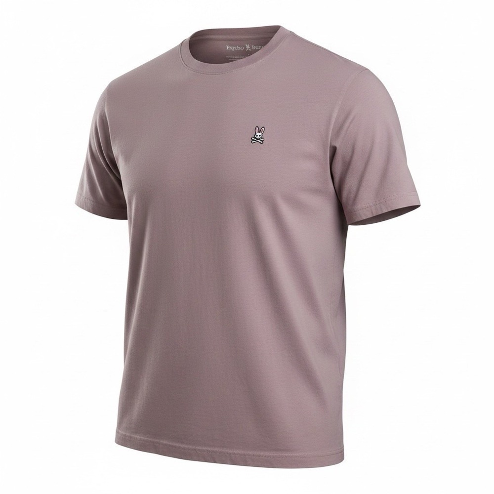 Psycho Bunny Men's Classic Crew Neck T-Shirt Size 7 XL Mauve Pink Pima Cotton